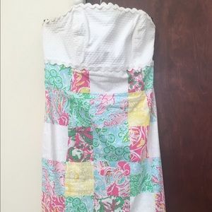 ❤BIG SALE❤Lilly Pulitzer patchwork strapless dress