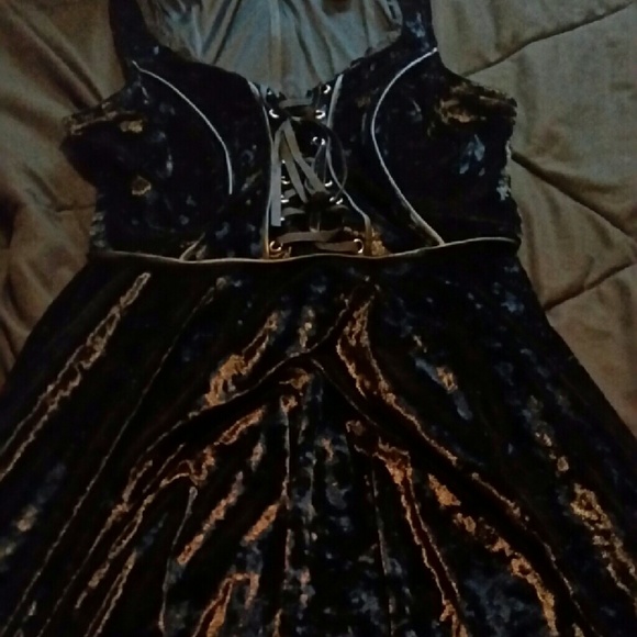 Black velvet corset dress
