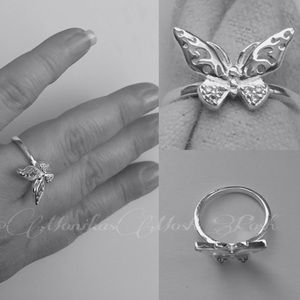 Silver Simply Sweet Dainty Butterfly Ring