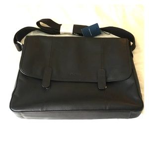 Men's brown leather Cole Haan computer bag NWT