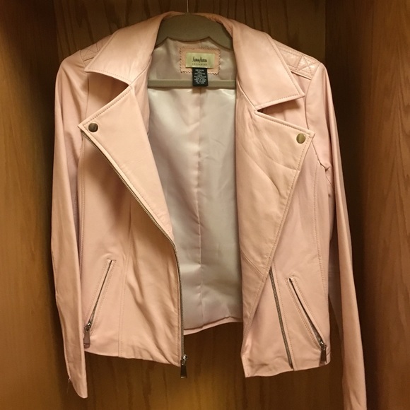 NWOT Neiman Marcus Light pink leather jacket