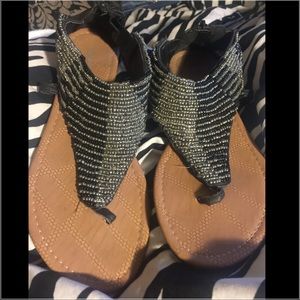 Brand new never worn hand beaded sandals