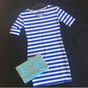 Piko Blue and White Striped Dress