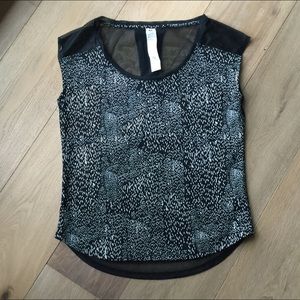 Donating- Fabletics Black Mesh Workout Tee