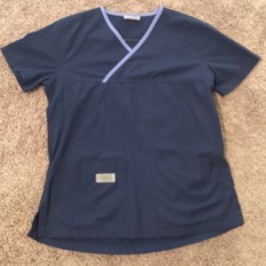 Navy scrub top size S