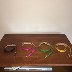 J.Crew skinny patent belts