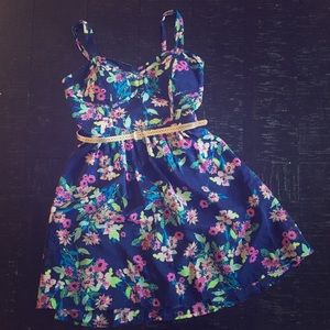 Candies Navy Floral Dress