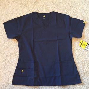 Medium WonderWink Orgins Navy Scrub Top