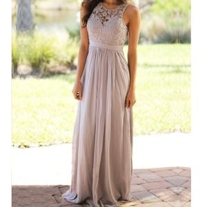 **NWT**SAVED by the DRESS❤️ "Gray Lace Maxi Dress"