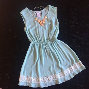 Candies Blue Green Dress with Lace details