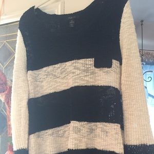 Black and white striped sweater