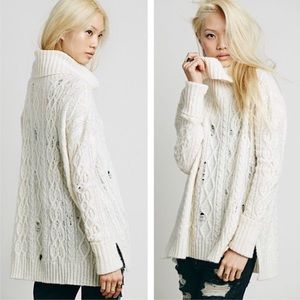 Free people love worn cable sweater