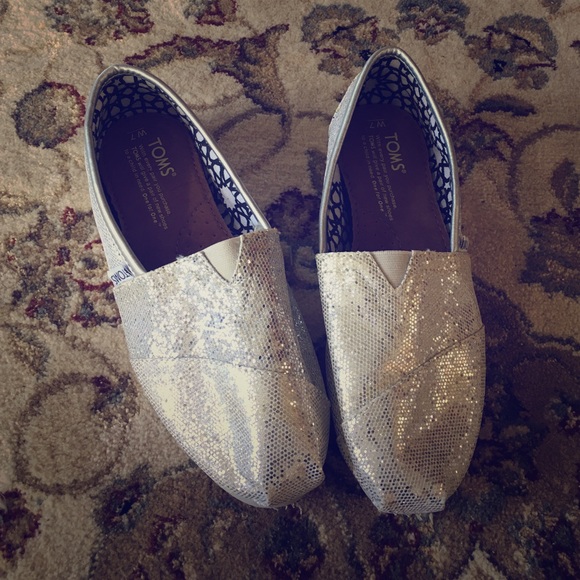 Silver Sparkly Toms