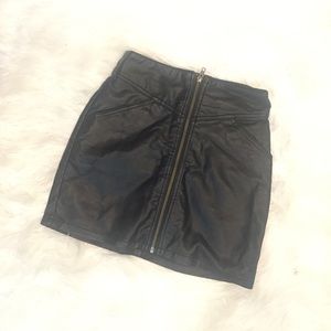 Leather mini skirt