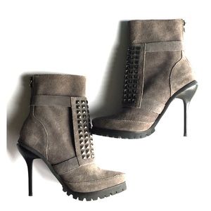 Suede smokey grey ankle boots