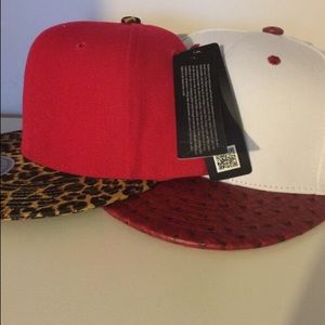 Red black and brown leopard SnapBack