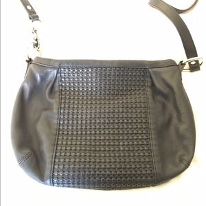 Black leather cross body bag