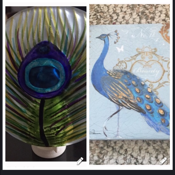Two peacock household decorations