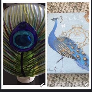 Two peacock household decorations