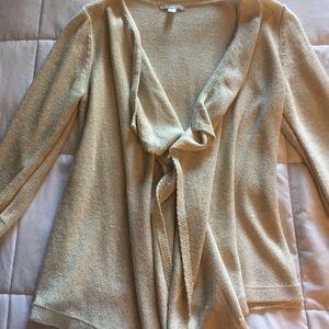 New York & Company cream gold hi-lo sweater