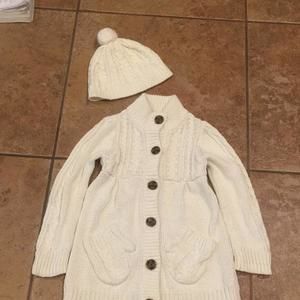 ❤️Adorable Winter White Sweater Dress with Matching Hat❤️