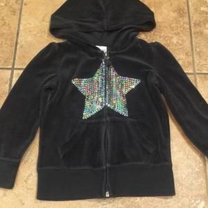 ❤️ Black Velour Sparkle Zip Up Jacket ❤️