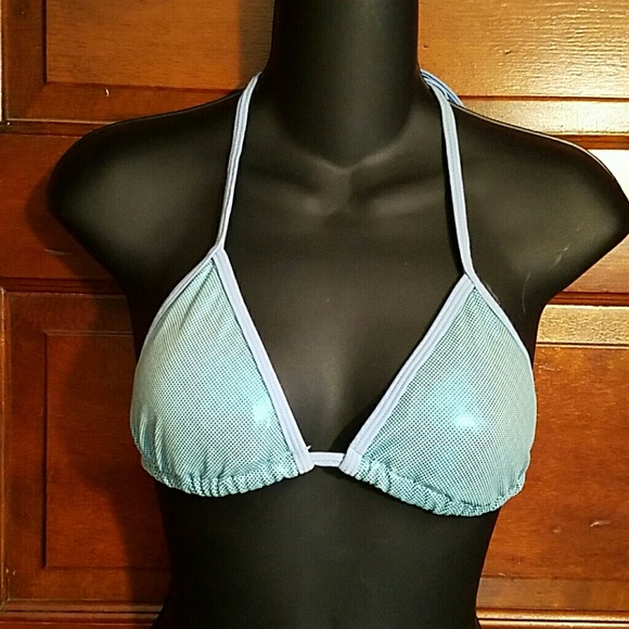 NB I Blue Green Sparkly Bikini Top S 5/7 Cute