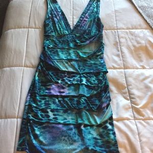 Beautiful teal animal print party dress