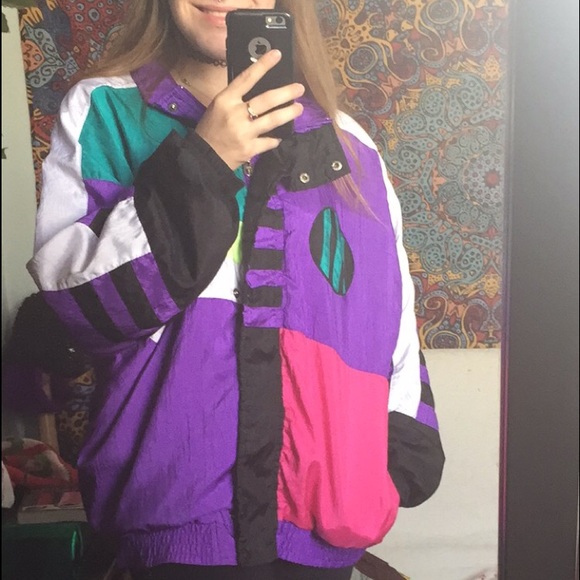 Retro 80's Windbreaker Jacket