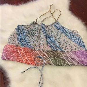 Crop top silk multi colored