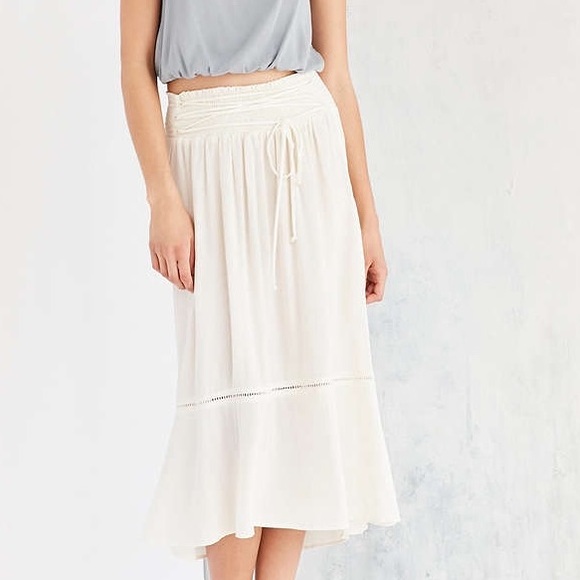 Kimchi Blue White Lace up Midi Skirt BNWT
