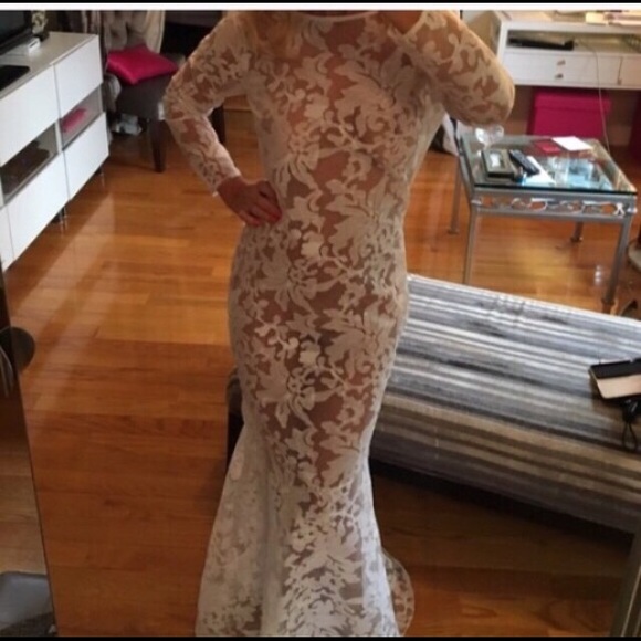 Dresses & Skirts - SHEER LONG LACE DRESS