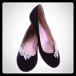 Qupid Pinup Retro Rhinestone Ballet Flats 💋