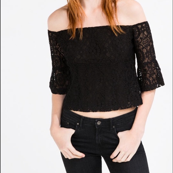 Zara off shoulder lace top