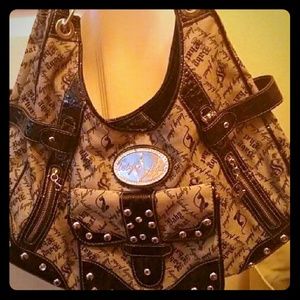 Grey and black baby phat purse