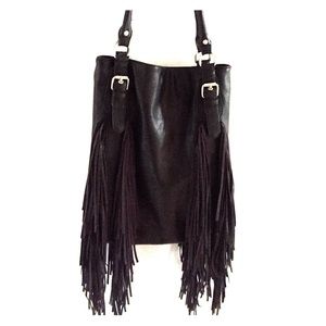 Vegan Leather Fringe Bag