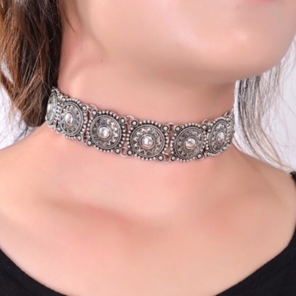 Free People Jewelry - Silver boho choker necklace