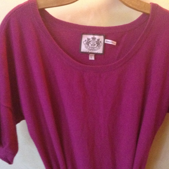 Juicy Couture 15% Cashmere fuchsia tunic size sm - Picture 2 of 4