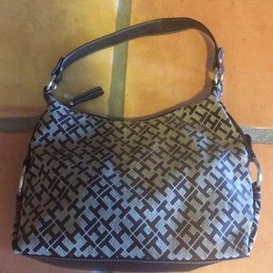 Tommy Hilfiger NWOT brown canvas purse sale