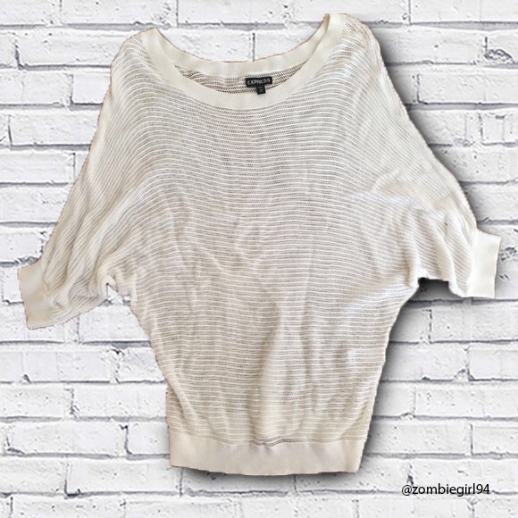 Off the shoulder light sweater