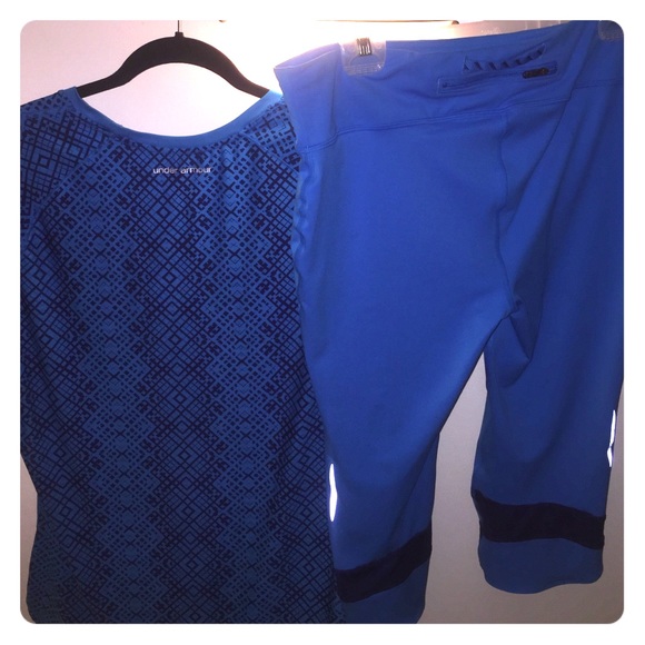 Under Armour XL Blue SS shirt and XL Capri pants