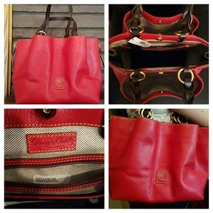 Red Dooney and Burke Florentine Large Barlow Purse