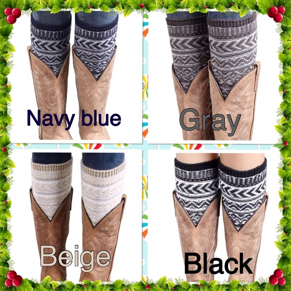 Winter knitted crochet leg warmers - Picture 2 of 4