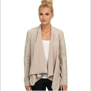 Blank NYC draped leather and knit jacket