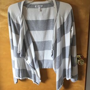 Stripped white and gray Cardigan