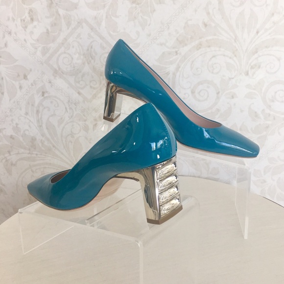 Miu Miu Shoes - 💥HP💥 Miu Miu aqua pumps w/ chrome / crystal heel