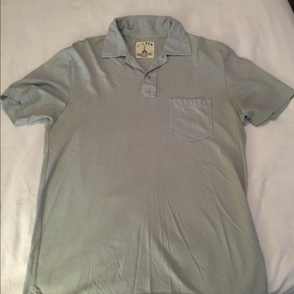 Men's Jcrew pocket polo in pale eggshell blue