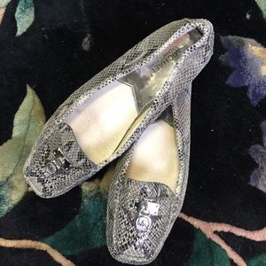 Michael  Kors grey faux snakeskin flats