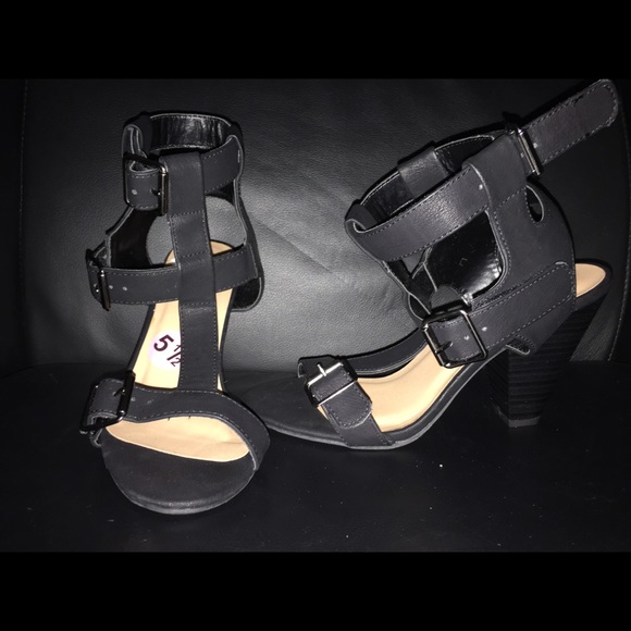 black heels.