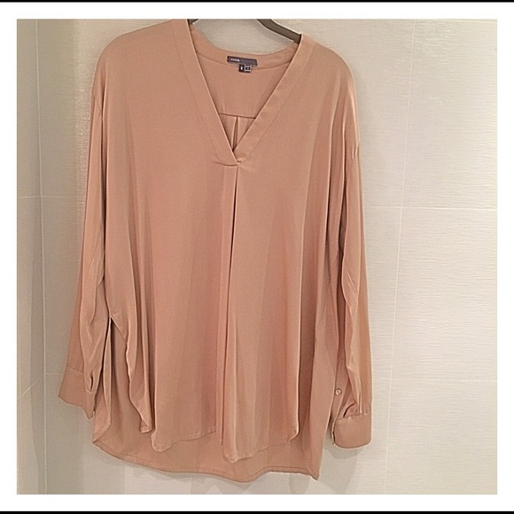 NWOT Vince rose blush silk top